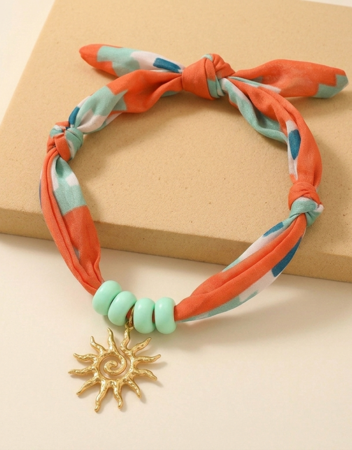 Sun Print Fabric Necklace