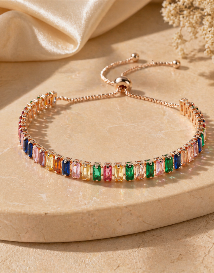 Rectangular Bracelet With Diamonds