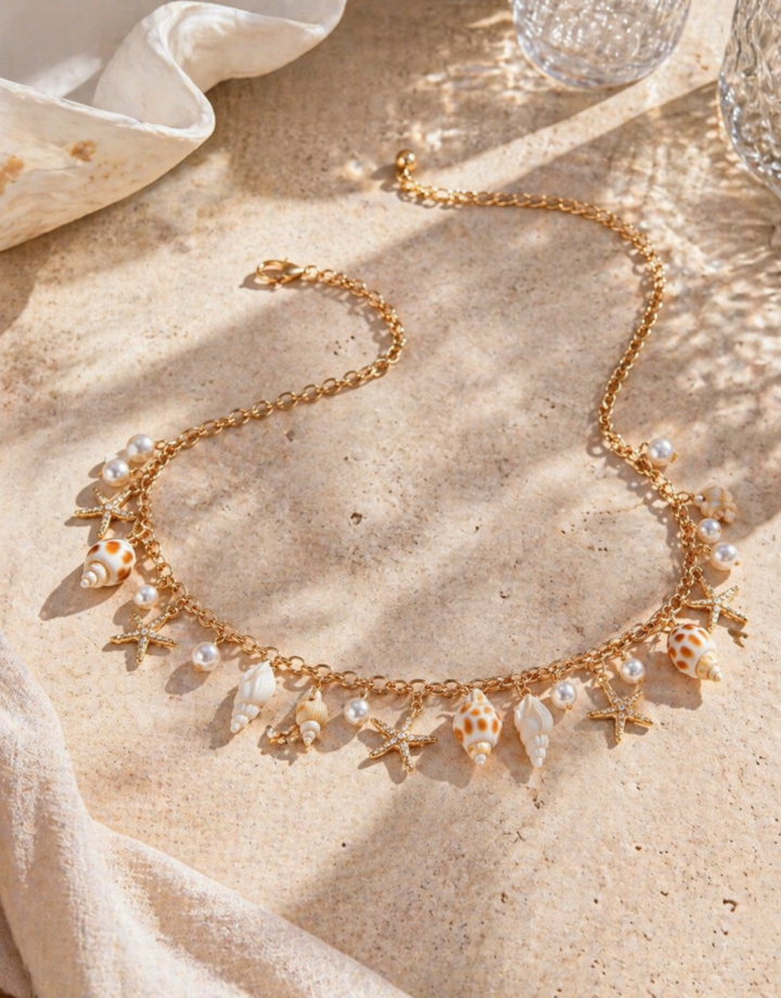 Waist Chain - Gold Ethnic Beach Seashell Fashion