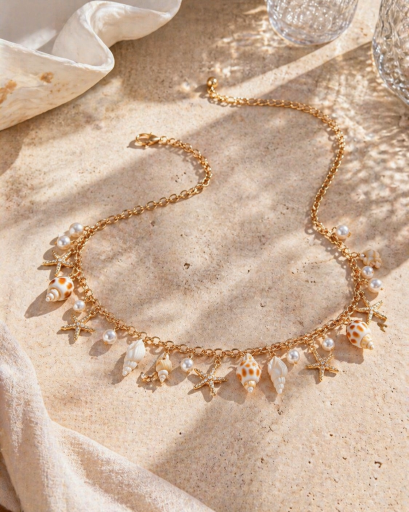Waist Chain - Gold Ethnic Beach Seashell Fashion