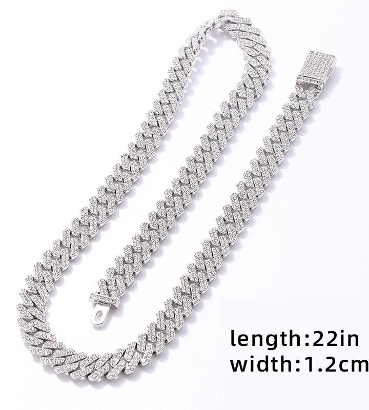 Fashion White Diamond Chain Necklace For Men