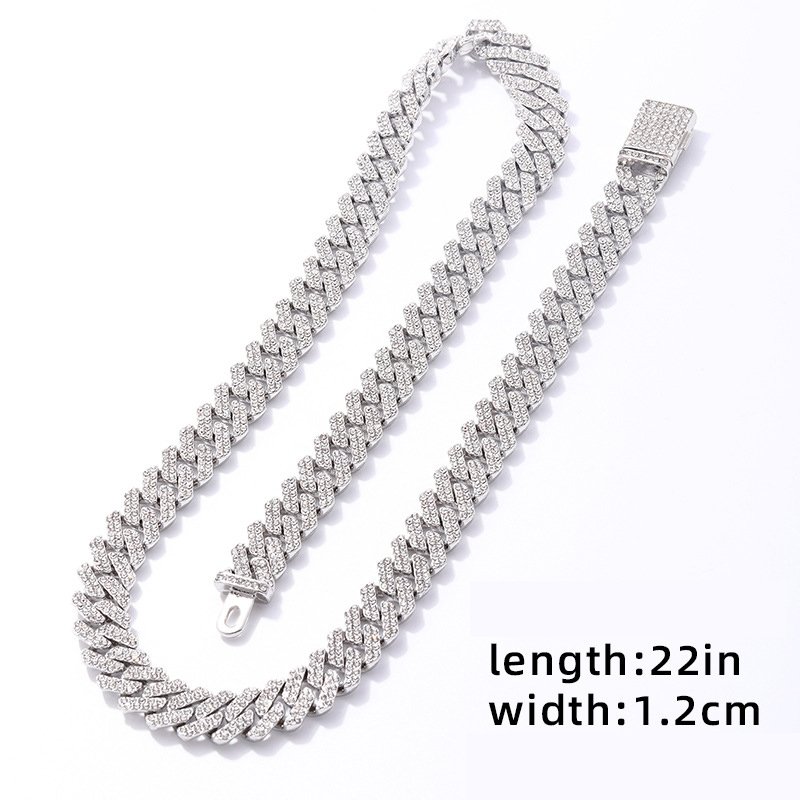 Fashion White Diamond Chain Necklace For Men
