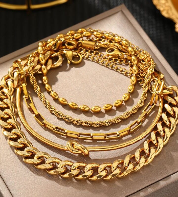 Gold Multi-layer Chain Bracelet