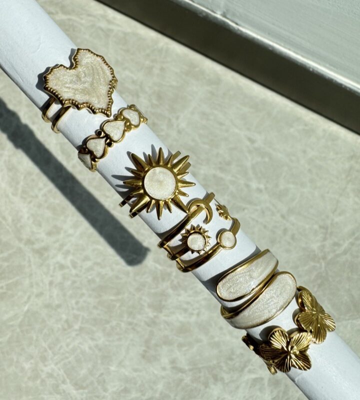Six-piece Set - Heart Flower Sun Ring Set