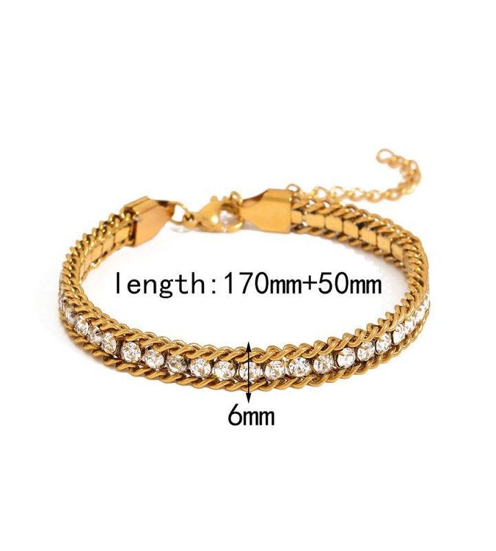 Diamond-encrusted Chain Bracelet