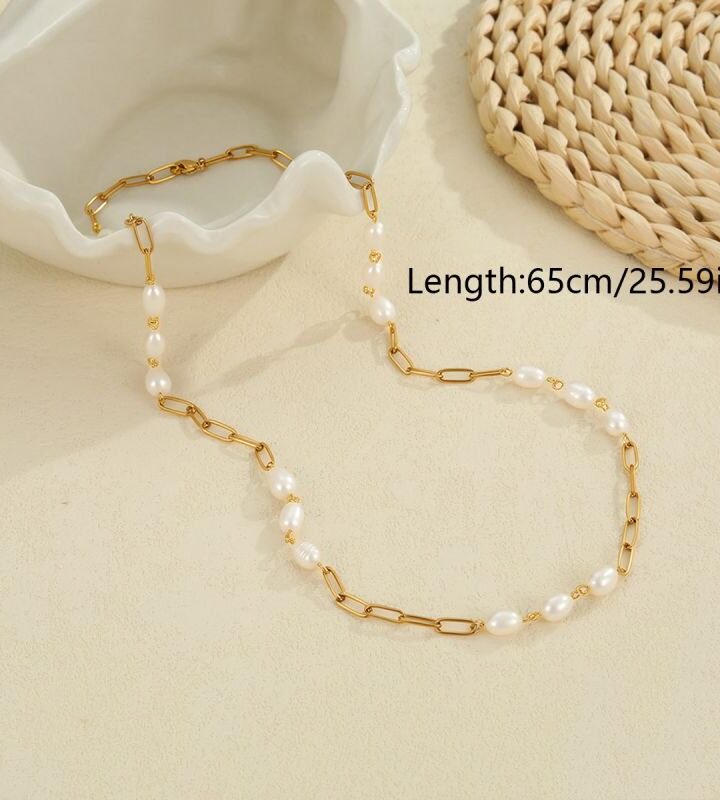 Gold Pearl Necklace