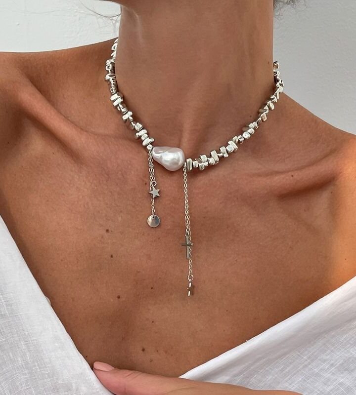 Irregular Beaded Necklace