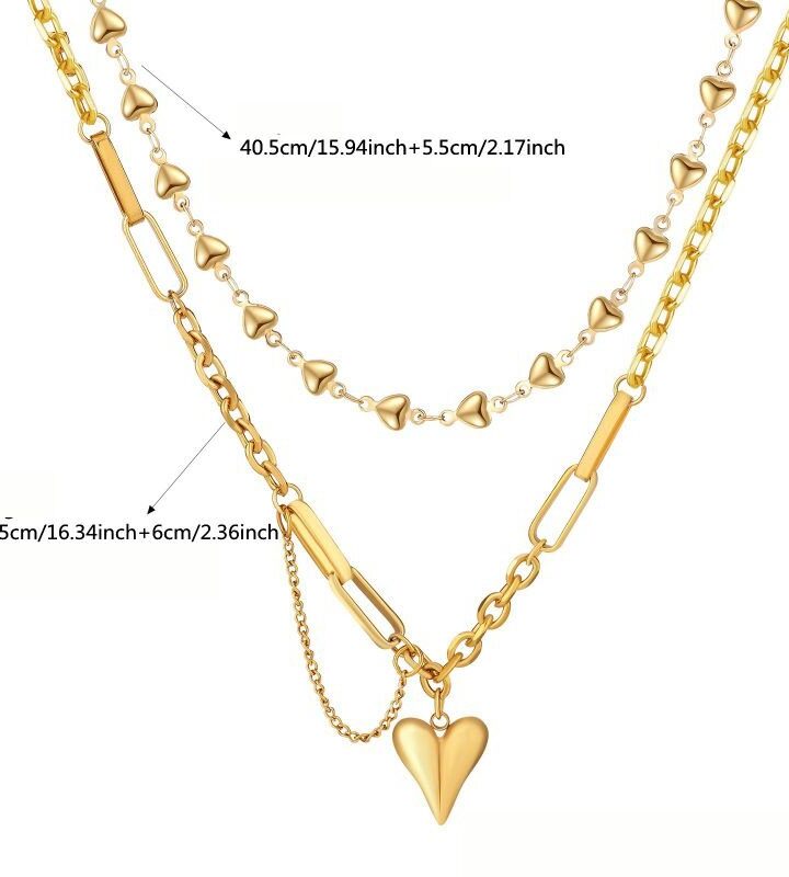 Heart-shaped Versatile Fashionable Minimalist 18k Gold Plated Necklace