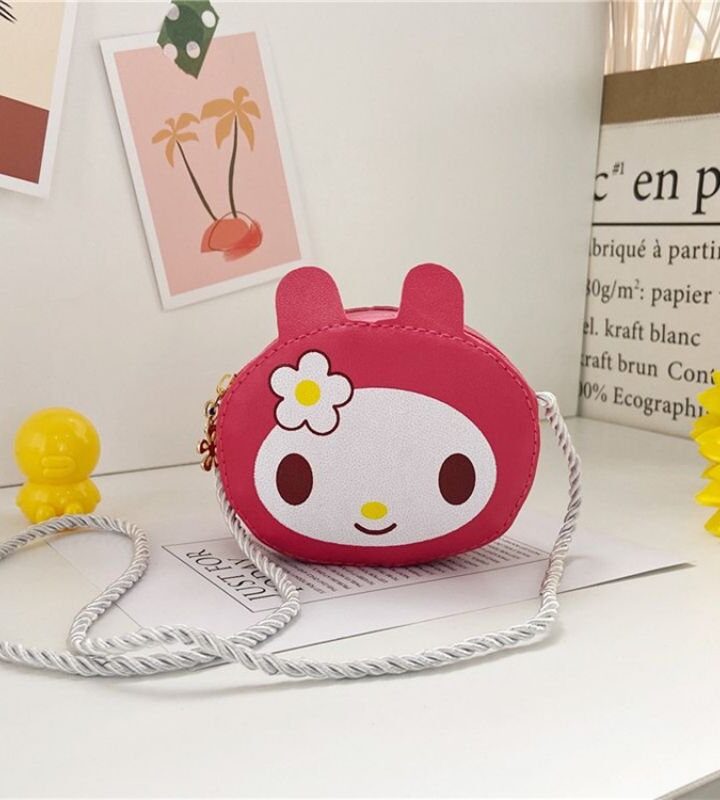 A Rose Red Style Cute Cartoon Girls Mini Crossbody Backpack
