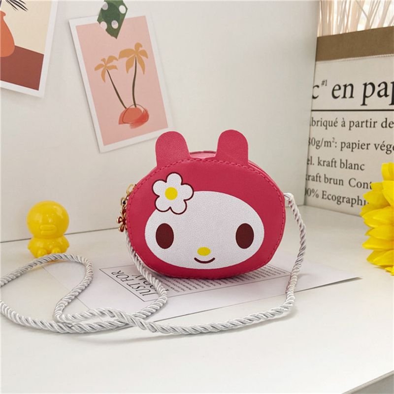 A Rose Red Style Cute Cartoon Girls Mini Crossbody Backpack