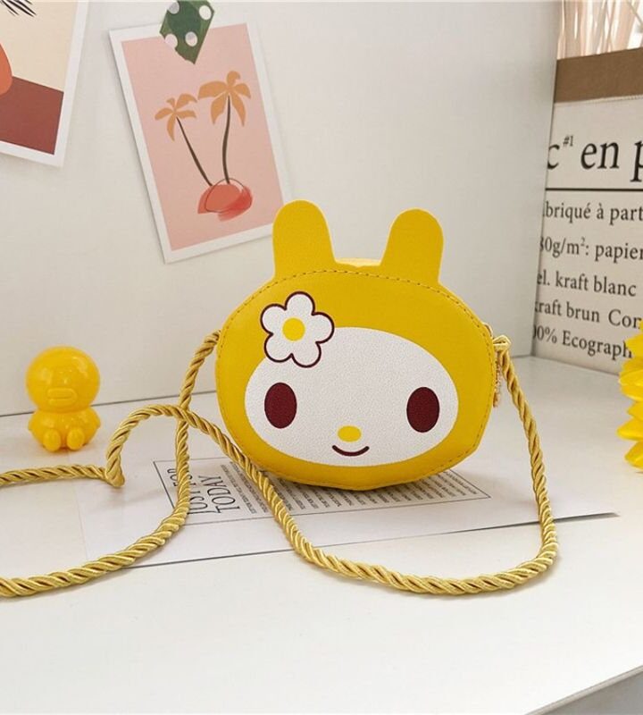 Yellow Cute Cartoon Girls Mini Crossbody Backpack