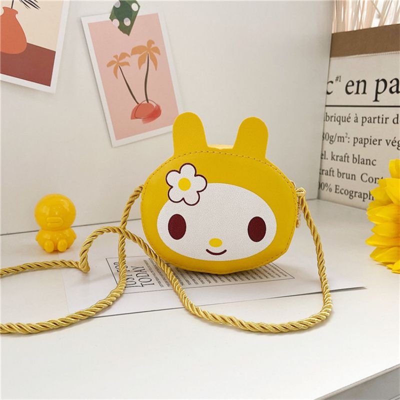Yellow Cute Cartoon Girls Mini Crossbody Backpack