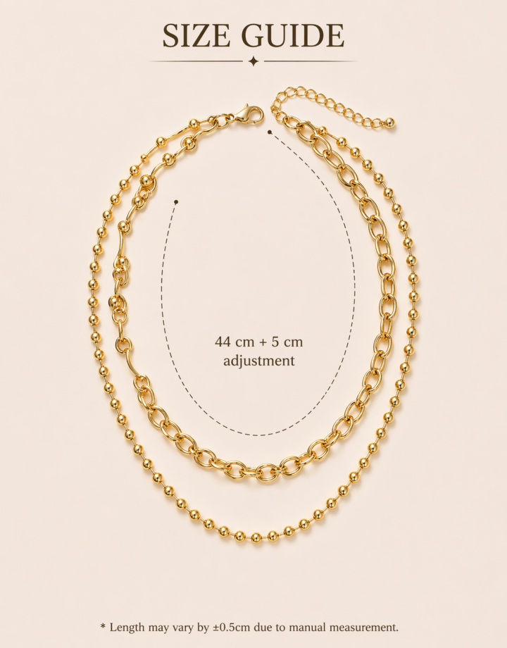 18k Gold Plated Multi-layer Chain Necklace
