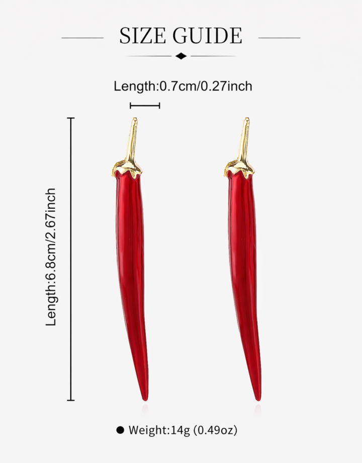 Red Chili Pepper Earrings Alloy Pepper Earrings