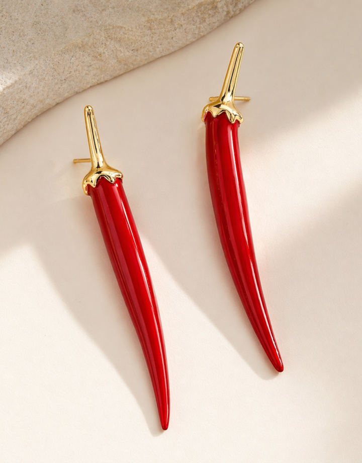 Red Chili Pepper Earrings Alloy Pepper Earrings