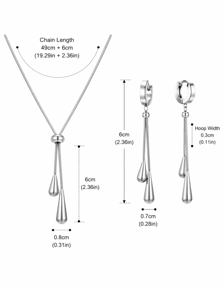 Waterdrop Tassel Jewelry Set (necklace + Earings)