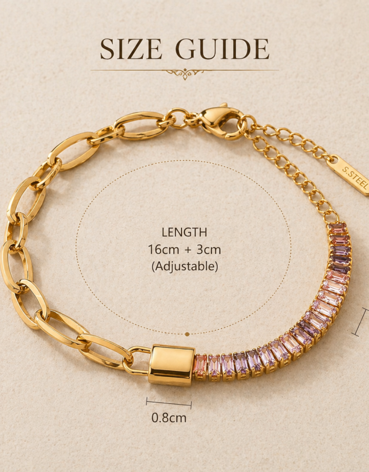 Golden Diamond Lock Bracelet