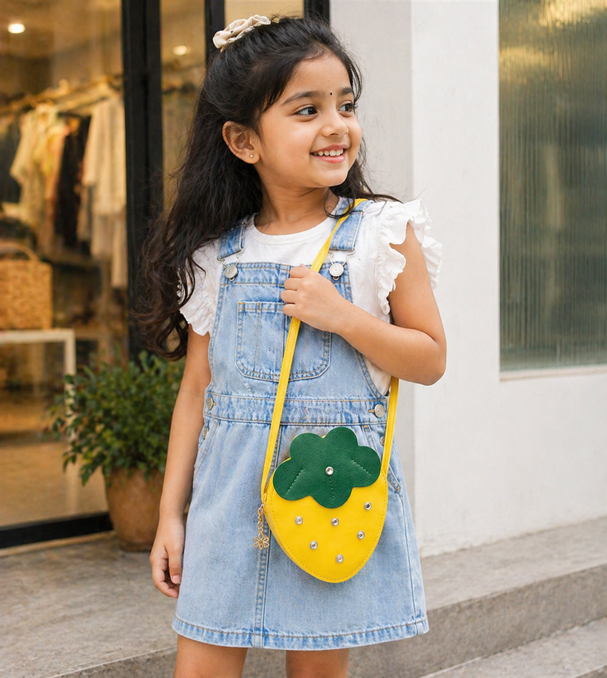 Yellow Strawberry Crossbody Bag
