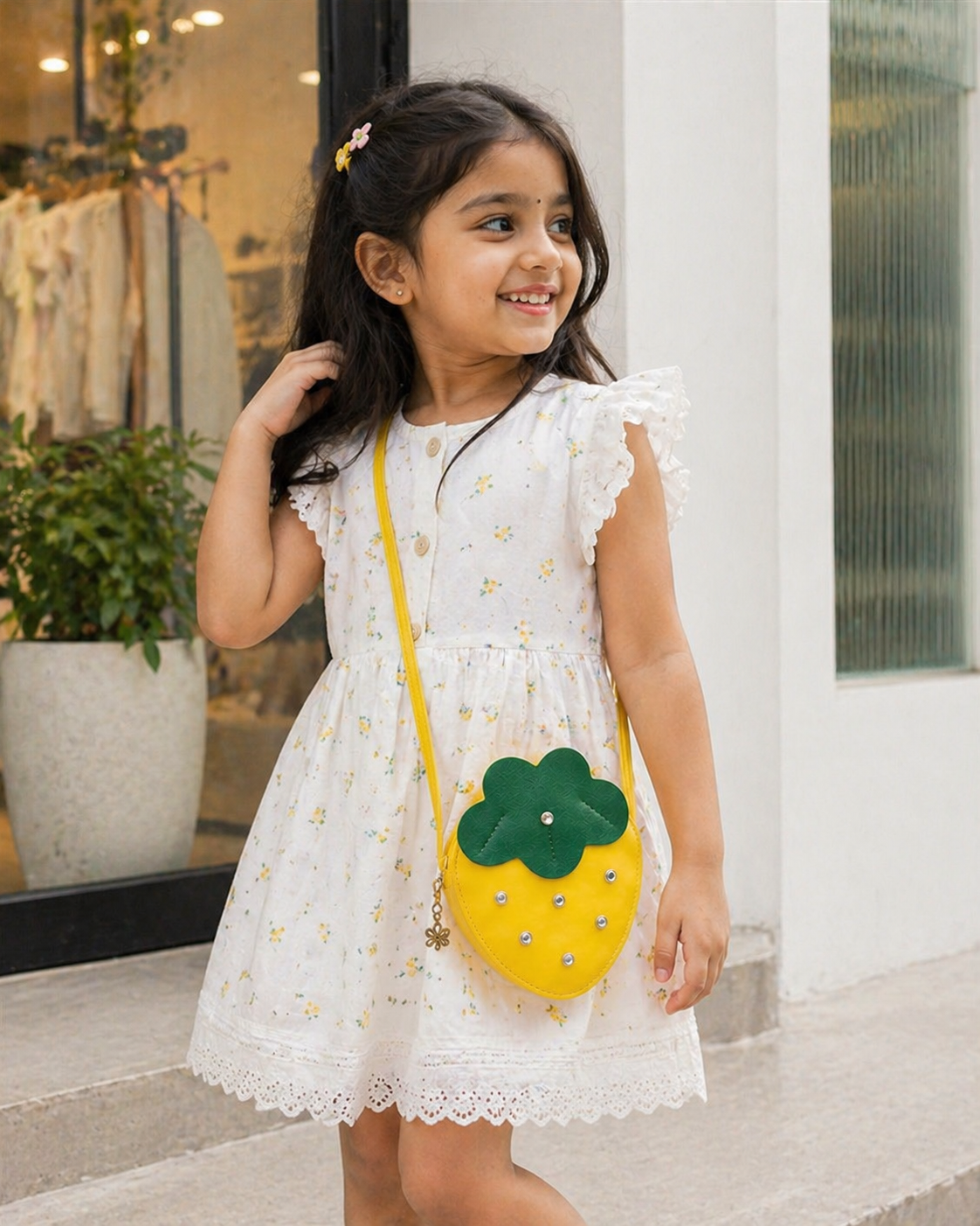 Yellow Strawberry Crossbody Bag - Image 4