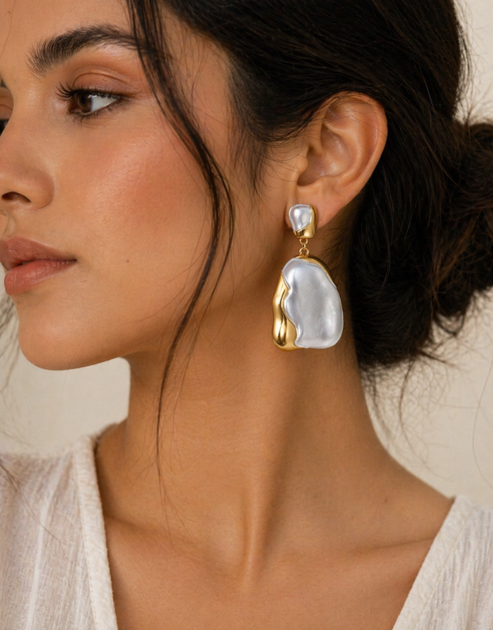 Two-tone Irregular Earrings
