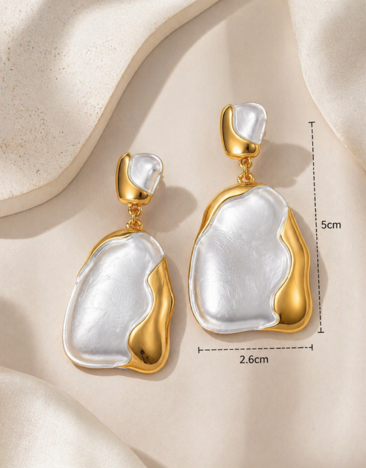 Two-tone Irregular Earrings