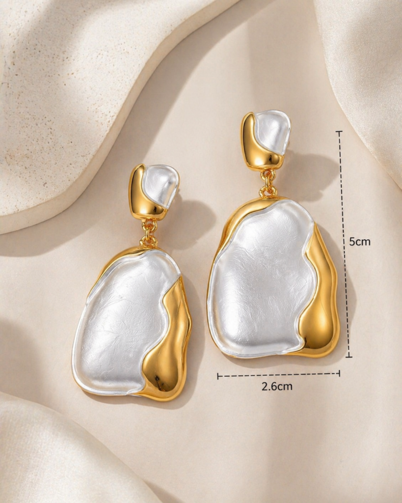 Two-tone Irregular Earrings
