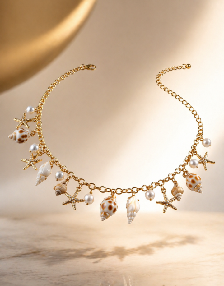 Waist Chain - Gold Ethnic Beach Seashell Fashion