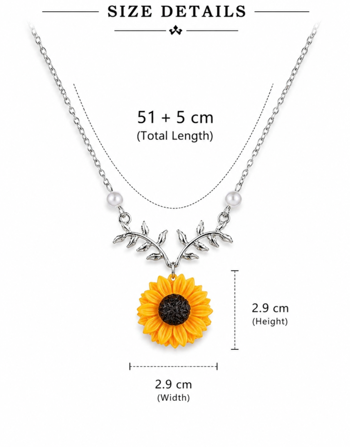 Daisy Sunflower Steel Necklace