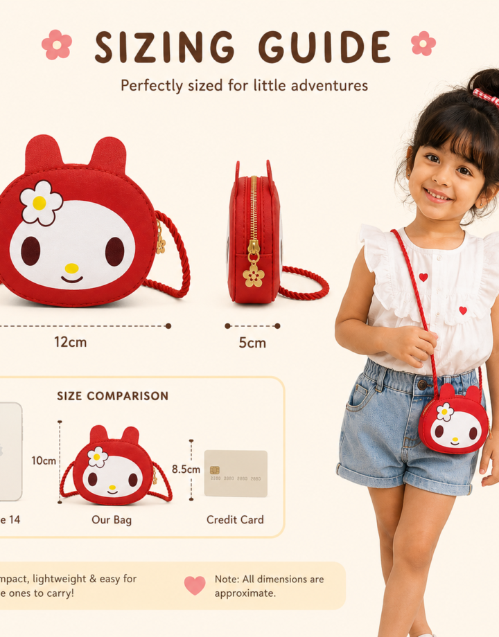 Red Cute Cartoon Girls Mini Crossbody Bag