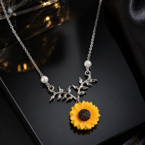 Daisy Sunflower Steel Necklace