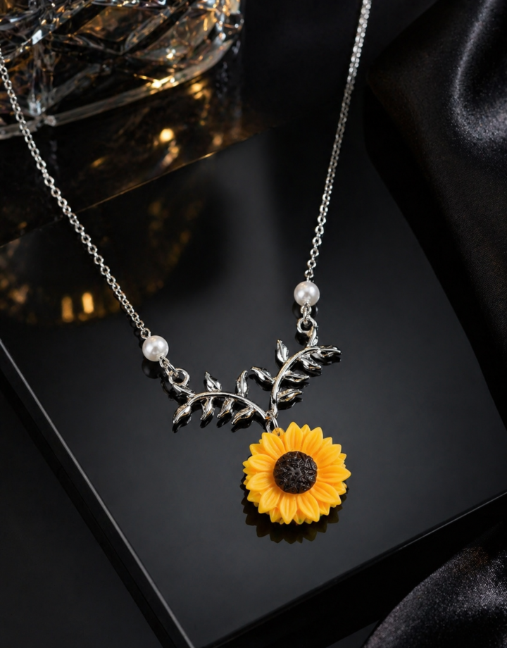 Daisy Sunflower Steel Necklace