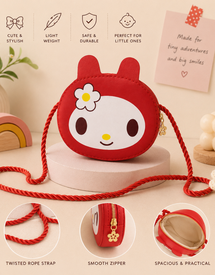 Red Cute Cartoon Girls Mini Crossbody Bag